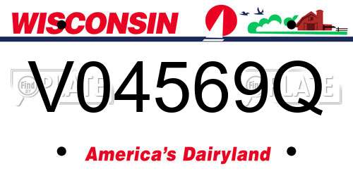 V04569Q Wisconsin License Plate