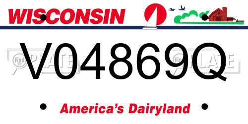 V04869Q Wisconsin License Plate
