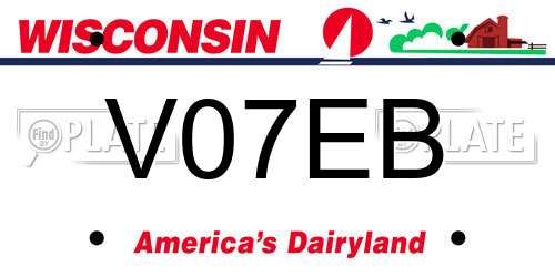 V07EB Wisconsin License Plate