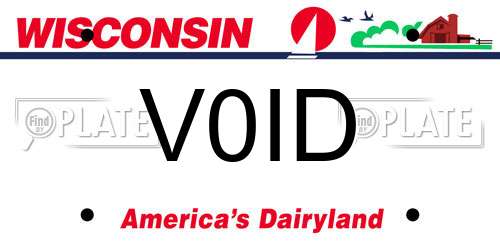 V0ID Wisconsin License Plate