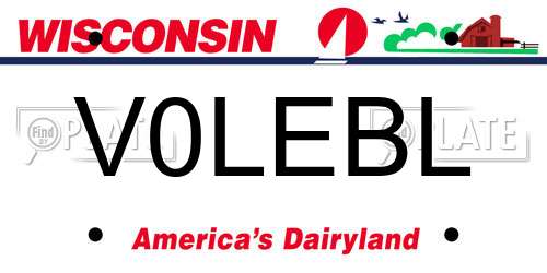 V0LEBL Wisconsin License Plate