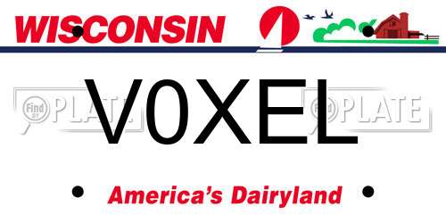 V0XEL Wisconsin License Plate