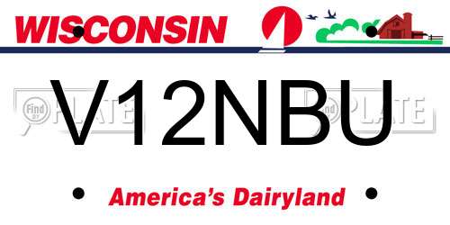 V12NBU Wisconsin License Plate