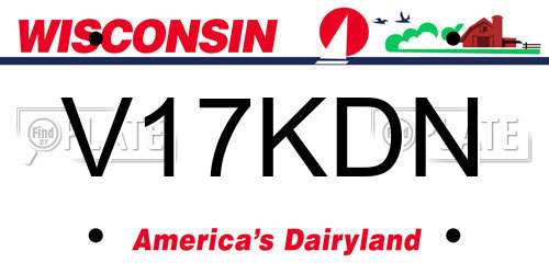 V17KDN Wisconsin License Plate