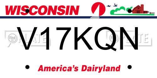 V17KQN Wisconsin License Plate