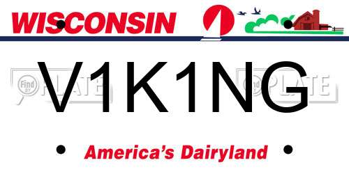 V1K1NG Wisconsin License Plate