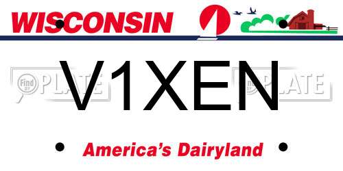 V1XEN Wisconsin License Plate