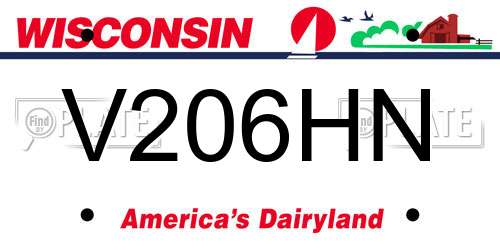 V206HN Wisconsin License Plate