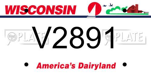 V2891 Wisconsin License Plate