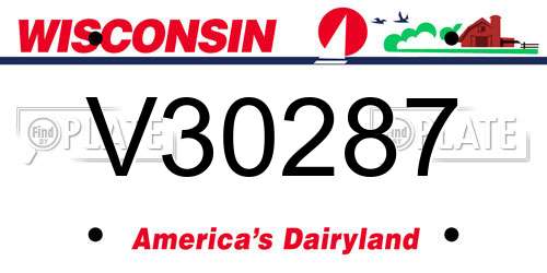 V30287 Wisconsin License Plate