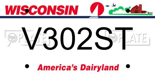 V302ST Wisconsin License Plate
