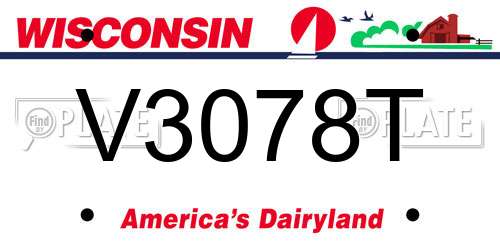 V3078T Wisconsin License Plate
