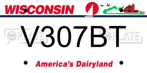 V307BT Wisconsin License Plate