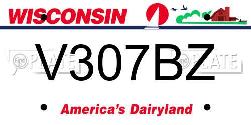 V307BZ Wisconsin License Plate