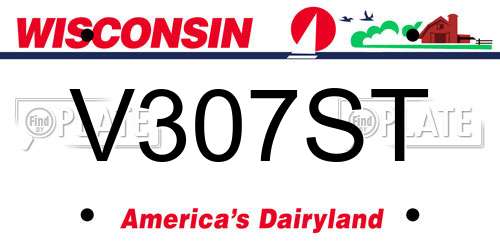 V307ST Wisconsin License Plate