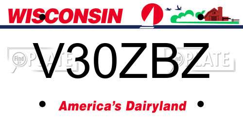 V30ZBZ Wisconsin License Plate