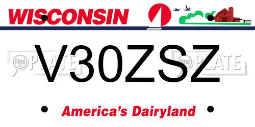 V30ZSZ Wisconsin License Plate