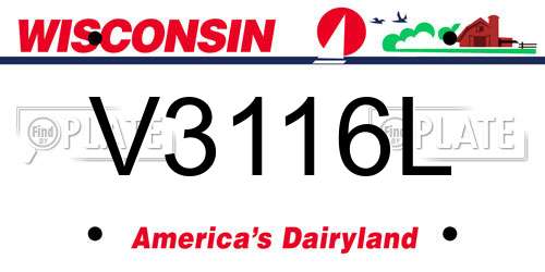 V3116L Wisconsin License Plate