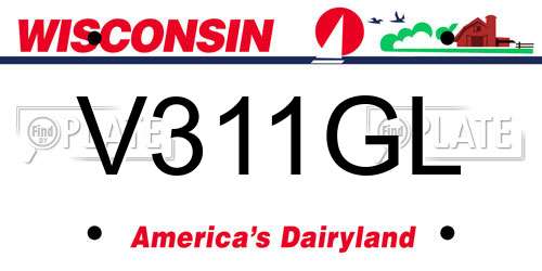 V311GL Wisconsin License Plate