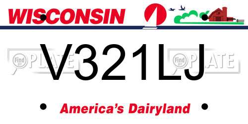 V321LJ Wisconsin License Plate