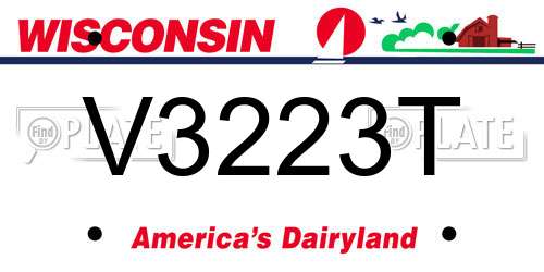V3223T Wisconsin License Plate