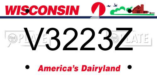 V3223Z Wisconsin License Plate