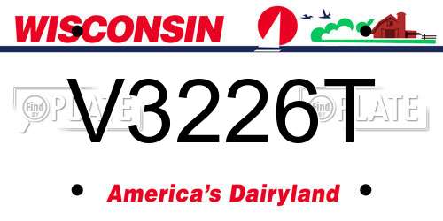 V3226T Wisconsin License Plate