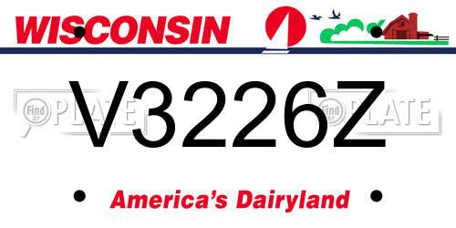 V3226Z Wisconsin License Plate