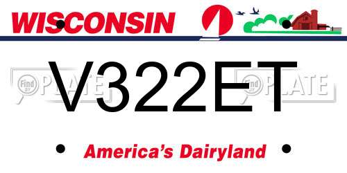 V322ET Wisconsin License Plate