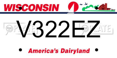 V322EZ Wisconsin License Plate
