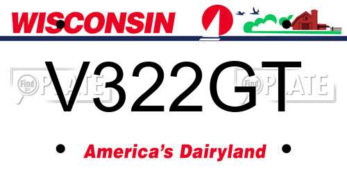 V322GT Wisconsin License Plate