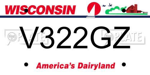 V322GZ Wisconsin License Plate
