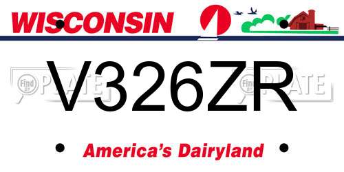 V326ZR Wisconsin License Plate