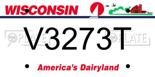V3273T Wisconsin License Plate