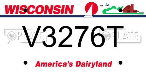 V3276T Wisconsin License Plate
