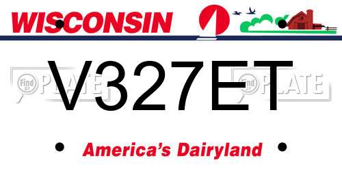 V327ET Wisconsin License Plate