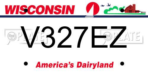 V327EZ Wisconsin License Plate