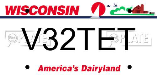 V32TET Wisconsin License Plate