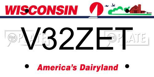 V32ZET Wisconsin License Plate