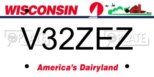 V32ZEZ Wisconsin License Plate