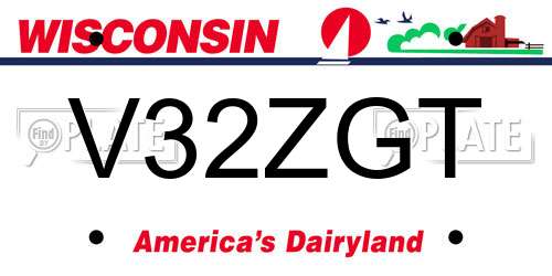 V32ZGT Wisconsin License Plate