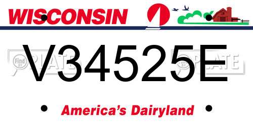 V34525E Wisconsin License Plate
