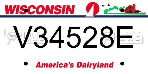 V34528E Wisconsin License Plate