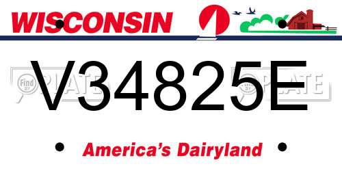 V34825E Wisconsin License Plate