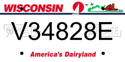 V34828E Wisconsin License Plate