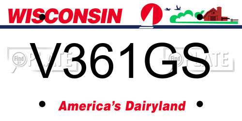 V361GS Wisconsin License Plate