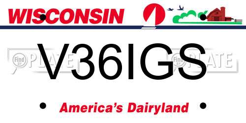 V36IGS Wisconsin License Plate