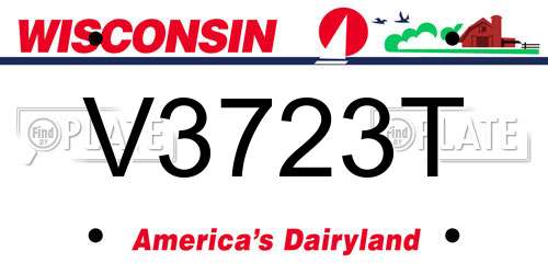 V3723T Wisconsin License Plate