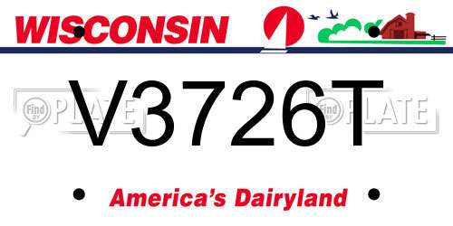V3726T Wisconsin License Plate