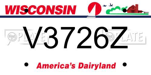V3726Z Wisconsin License Plate